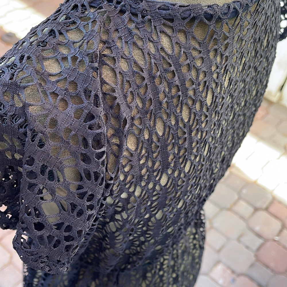 Black Crochet Swim Cover-Up - Picture 5 of 5